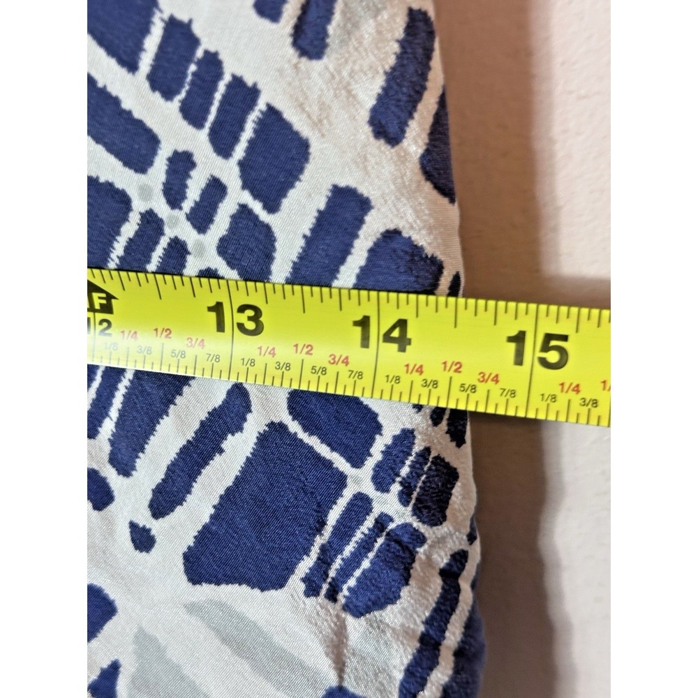 EVER By Nordstrom Romper Dress Large Blue White 100 Silk Romper Pockets Vacay L - Picture 13 of 14